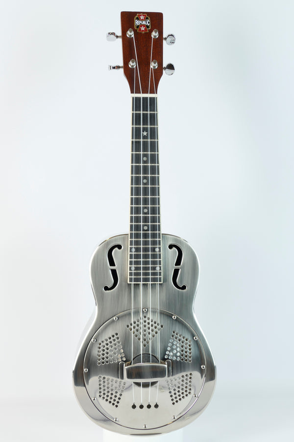 Concert Ukulele Brushed Nickel Republic Guitars Austin Texas